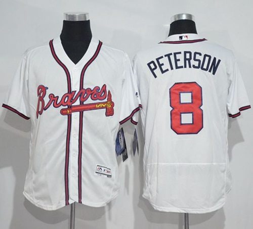 Braves #8 Jace Peterson White Flexbase Authentic Collection Stitched Jersey