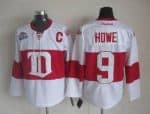 Red Wings #9 Gordie Howe White Winter Classic Stitched Jersey