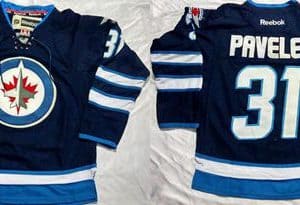 Jets #31 Ondrej Pavelec Dark Blue Stitched Jersey