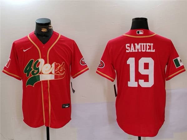 San Francisco 49ers #19 Deebo Samuel Red Mexico With Patch Stitched Jersey