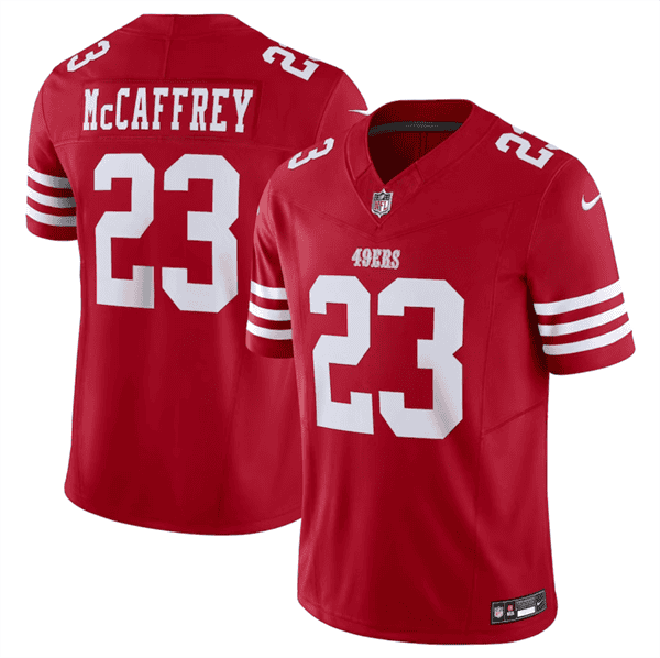 San Francisco 49ers #23 Christian McCaffrey Red 2023 F.U.S.E. Vapor Untouchable Limited Stitched Jersey