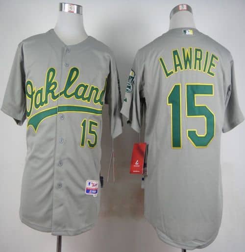 Athletics #15 Brett Lawrie Grey Cool Base Stitched Jersey