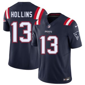 New England Patriots #13 Mack Hollins Navy 2025 F.U.S.E. Vapor Limited Stitched Jersey