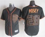Giants #28 Buster Posey Black Alternate New Cool Base Stitched Jersey