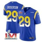 Los Angeles Rams #29 Eric Dickerson Royal 2022 Super Bowl LVI Vapor Limited Stitched Jersey