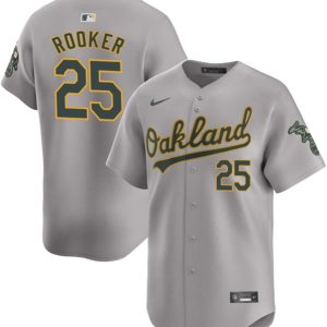 Oakland Athletics #25 Brent Rooker Gray Away Limited Stitched Jersey