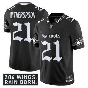 Seattle Seahawks #21 Devon Witherspoon Black 2025 F.U.S.E. 'Gothic Rain City Shadows Edition' Vapor Limited Football Stitched Jersey