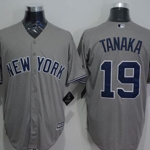 Yankees #19 Masahiro Tanaka Grey New Cool Base Stitched Jersey