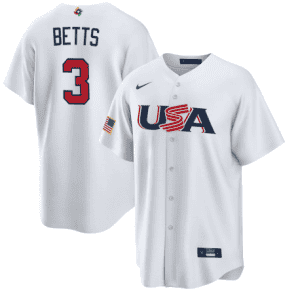 USA #3 Mookie Betts 2023 White World Classic Stitched Jersey