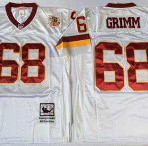 Mitchell And Ness Redskins #68 Russ Grimm White Throwback Stitched Jersey