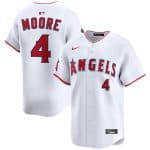 Los Angeles Angels #4 Christian Moore White Home Limited Stitched Jersey
