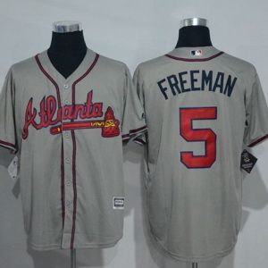 Braves #5 Freddie Freeman Grey New Cool Base Stitched Jersey