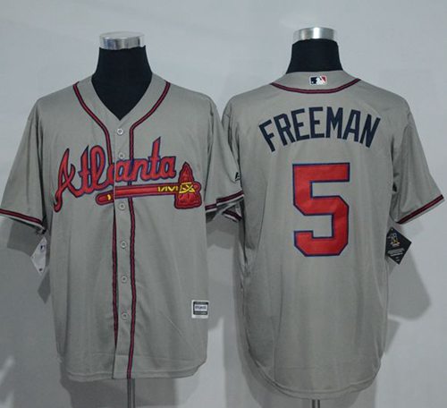 Braves #5 Freddie Freeman Grey New Cool Base Stitched Jersey