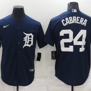 Detroit Tigers #24 Miguel Cabrera Navy Cool Base Stitched Jersey