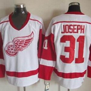 Red Wings #31 Curtis Joseph White CCM Throwback Stitched Jersey