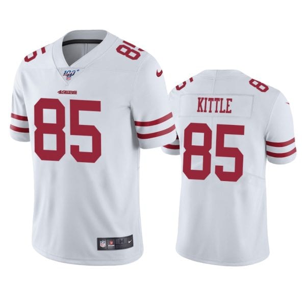 San Francisco 49ers #85 George Kittle White 2019 100th Season Vapor Untouchable Limited Stitched Jersey