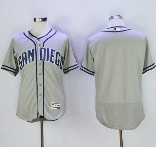 Padres Blank Grey Flexbase Authentic Collection Stitched Jersey
