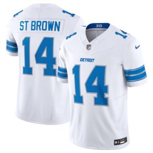 Detroit Lions #14 Amon-Ra St. Brown White 2024 F.U.S.E. Vapor Limited Stitched Jersey