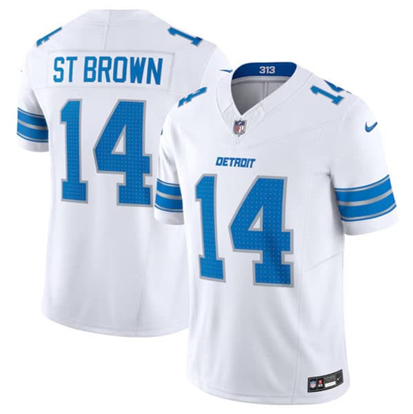 Detroit Lions #14 Amon-Ra St. Brown White 2024 F.U.S.E. Vapor Limited Stitched Jersey