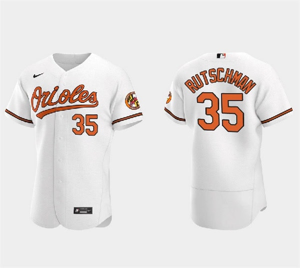 Baltimore Orioles #35 Adley Rutschman White Flex Base Stitched Jersey