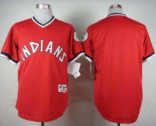 Indians Blank Red 1974 Turn Back The Clock Stitched Jersey