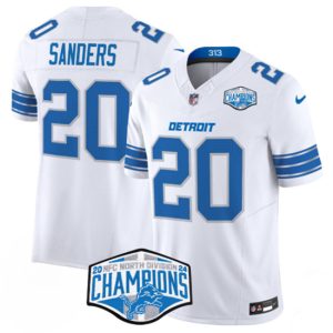 Detroit Lions #20 Barry Sanders White 2024 NFC North Champions F.U.S.E. Vapor Limited Stitched Jersey