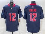Houston Texans #12 Nico Collins Navy 2nd Alternate F.U.S.E. Vapor Limited Football Stitched Jersey