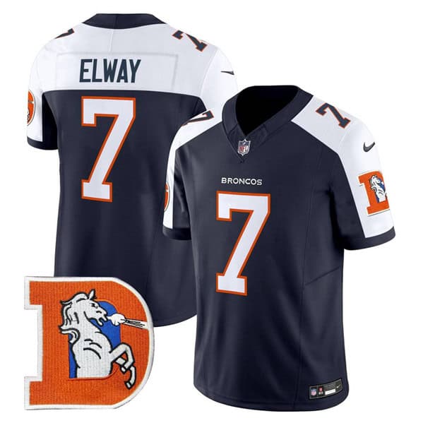 Denver Broncos #7 John Elway Navy 2024 F.U.S.E. V2 Throwback Vapor Limited Alternate Stitched Jersey
