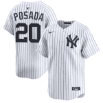 New York Yankees #20 Jorge Posada White Cool Base Stitched Jersey
