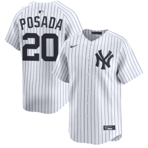 New York Yankees #20 Jorge Posada White Cool Base Stitched Jersey