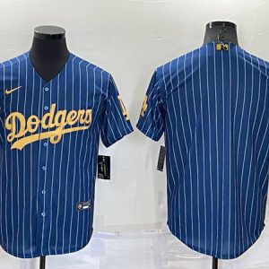 Los Angeles Dodgers Blank Navy Gold Cool Base Stitched Baseball Jersey