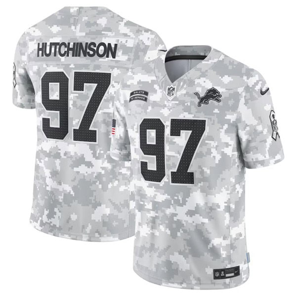 Detroit Lions #97 Aidan Hutchinson Arctic Camo 2024 F.U.S.E. Salute To Service Limited Stitched Jersey