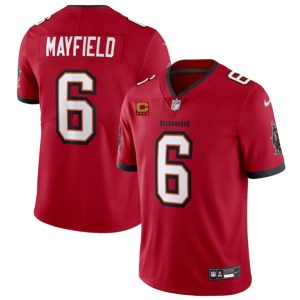 Tampa Bay Buccaneers #6 Baker Mayfield Red 2024 With 4-Star C Patch Vapor Limited Stitched Jersey