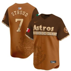 Houston Astros #7 C.J. Stroud Brown Mexico Vapor Jersey