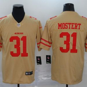 San Francisco 49ers #31 Raheem Mostert Gold Inverted Legend Stitched Jersey