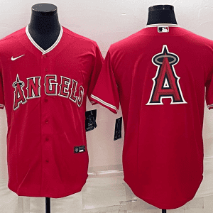 Los Angeles Angels Red Team Big Logo Cool Base Stitched Jersey