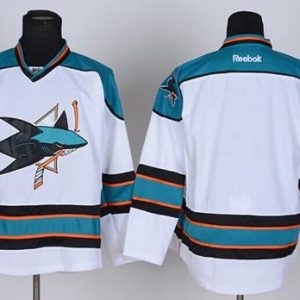 Sharks Blank Stitched White Jersey