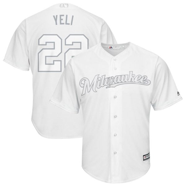 Milwaukee Brewers #22 Christian Yelich Majestic White 2019 Players' Weekend Pick-A-Player Stitched Jersey