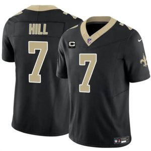 New Orleans Saints #7 Taysom Hill Black 2024 F.U.S.E. With 1-Star C Patch Vapor Limited Stitched Jersey