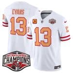 Tampa Bay Buccaneers #13 Mike Evans White 2024 F.U.S.E. NFC South Division Champions With 4-Star C Patch Limited Stitched Jersey