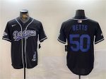Los Angeles Dodgers #50 Mookie Betts Black 2024 World Series Champions Limited Stitched Jersey