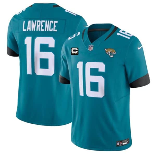 Jacksonville Jaguars #16 Trevor Lawrence Teal With 4-Star C Patch Vapor Untouchable Limited Stitched Jersey