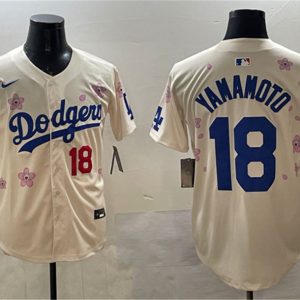 Los Angeles Dodgers #18 Yoshinobu Yamamoto Cream 2025 Tokyo Series Limited Stitched Jersey