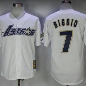 Houston Astros #7 Craig Biggio White Cool Base Stitched Baseball Jersey