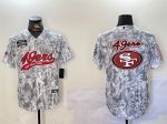 San Francisco 49ers Team Big Logo 2024 Arctic Camo Salute To Service Stitched Jersey