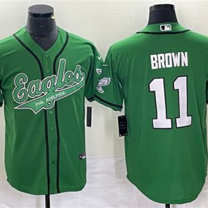 Philadelphia Eagles #11 A. J. Brown Green Cool Base Stitched Jersey