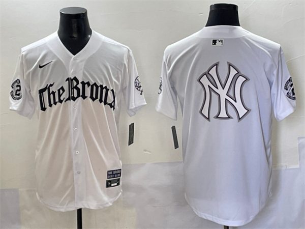 New York Yankees Team Big Logo White 'Gothic Legacy Edition' Vapor Premier Limited Stitched Jerseys