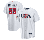 USA #55 Ryan Pressly 2023 White World Classic Stitched Jersey