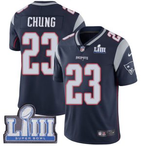 New England Patriots #23 Patrick Chung Navy Blue Super Bowl LIII Vapor Untouchable Limited Stitched Jersey