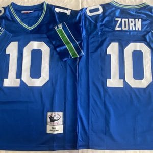 Seattle Seahawks #10 Jim Zorn Royal Throwback Stitched Jersey